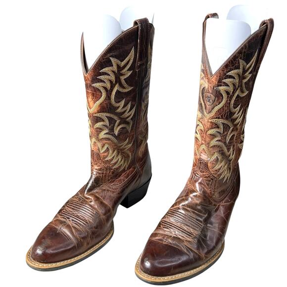 Ariat Men’s Heritage Brown Leather Western Cowboy Boot Size US 9.5 D main image 7